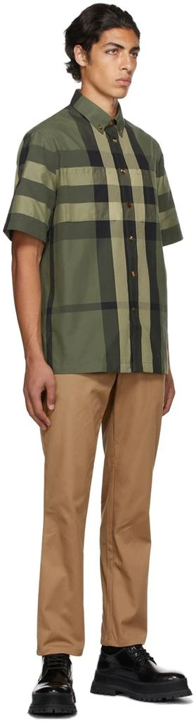 商品Burberry|Green Cotton Check Short Sleeve Shirt,价格¥3792,第4张图片详细描述