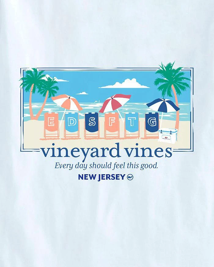 商品Vineyard Vines|New Jersey Short Sleeve Beach Umbrella Pocket Tee,价格¥121,第3张图片详细描述