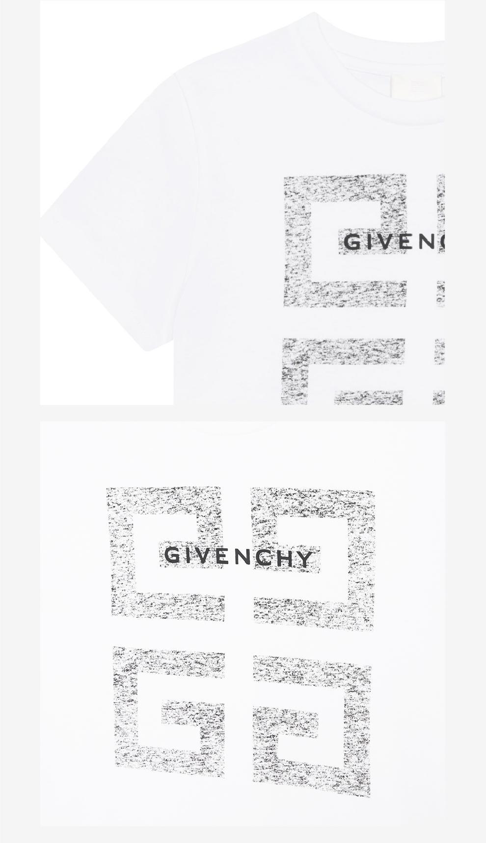 商品Givenchy|大童款 白色圆领4G logo印花T恤【香港仓极速发货】,价格¥1386,第7张图片详细描述