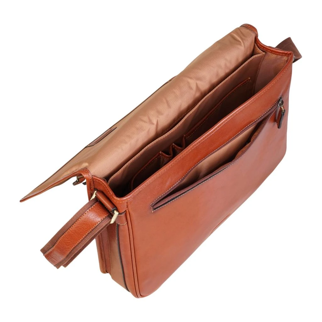 商品Infinity Leather|Genuine Leather Tan Laptop Satchel Messenger Shoulder Bag - Astor,价格¥1329,第5张图片详细描述