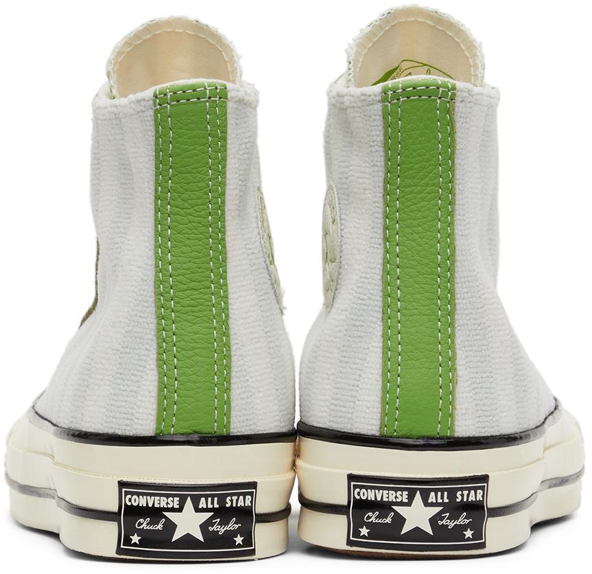 商品Converse|Green Chuck 70 Striped Terry Cloth High Top Sneakers,价格¥674,第6张图片详细描述