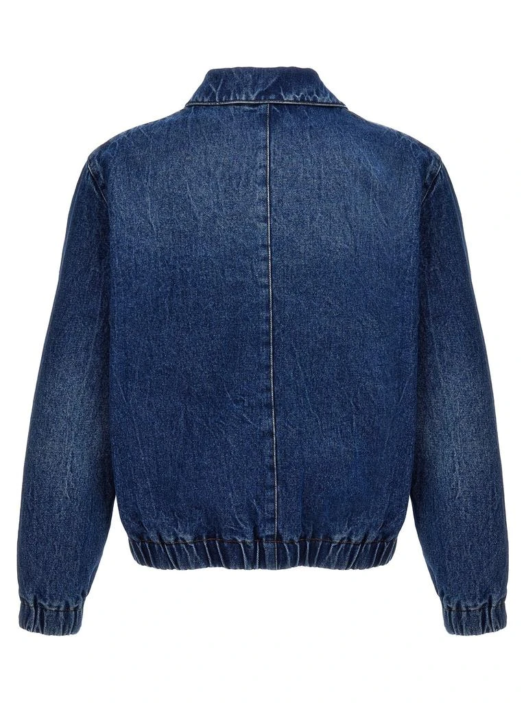 商品AMI|Logo Denim Jacket Casual Jackets, Parka Blue,价格¥2776,第2张图片详细描述