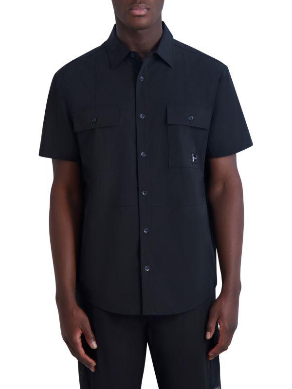Karl Lagerfeld Paris Short Sleeve Cargo Pocket Shirt