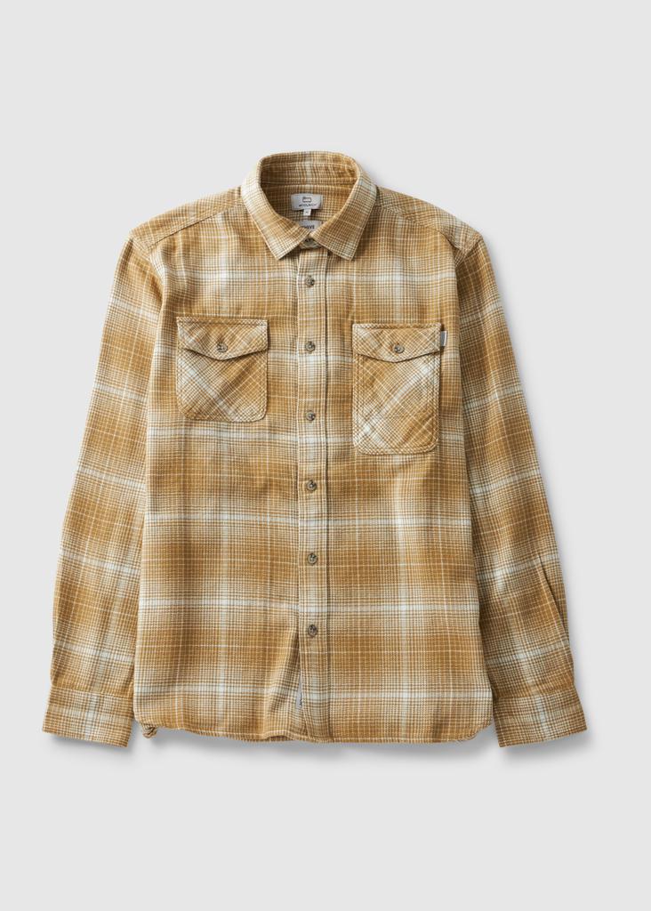 Woolrich Mens Cruiser Shirt In Gold Khaki Check商品第1张图片规格展示
