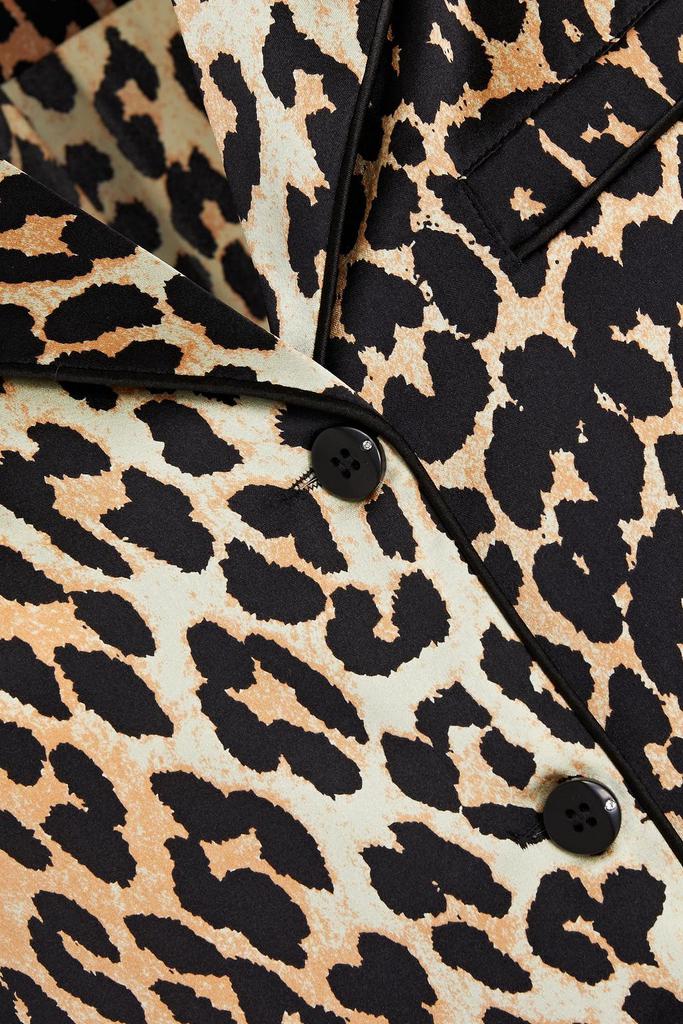 Leopard-print stretch-silk satin blouse商品第4张图片规格展示