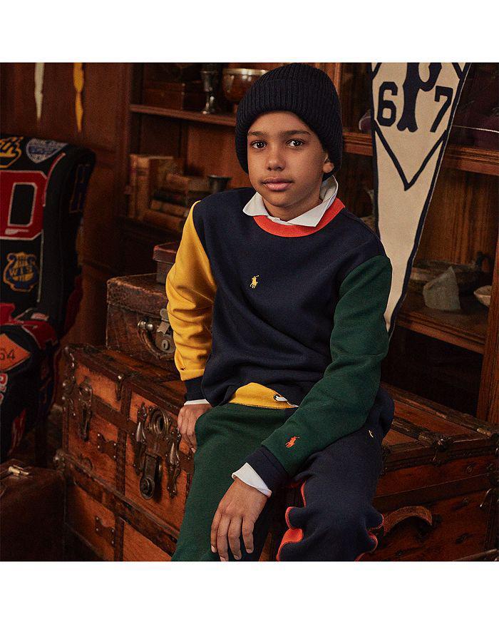 商品Ralph Lauren|Boys' Color Blocked Double Knit Sweatshirt - Little Kid, Big Kid,价格¥387,第4张图片详细描述