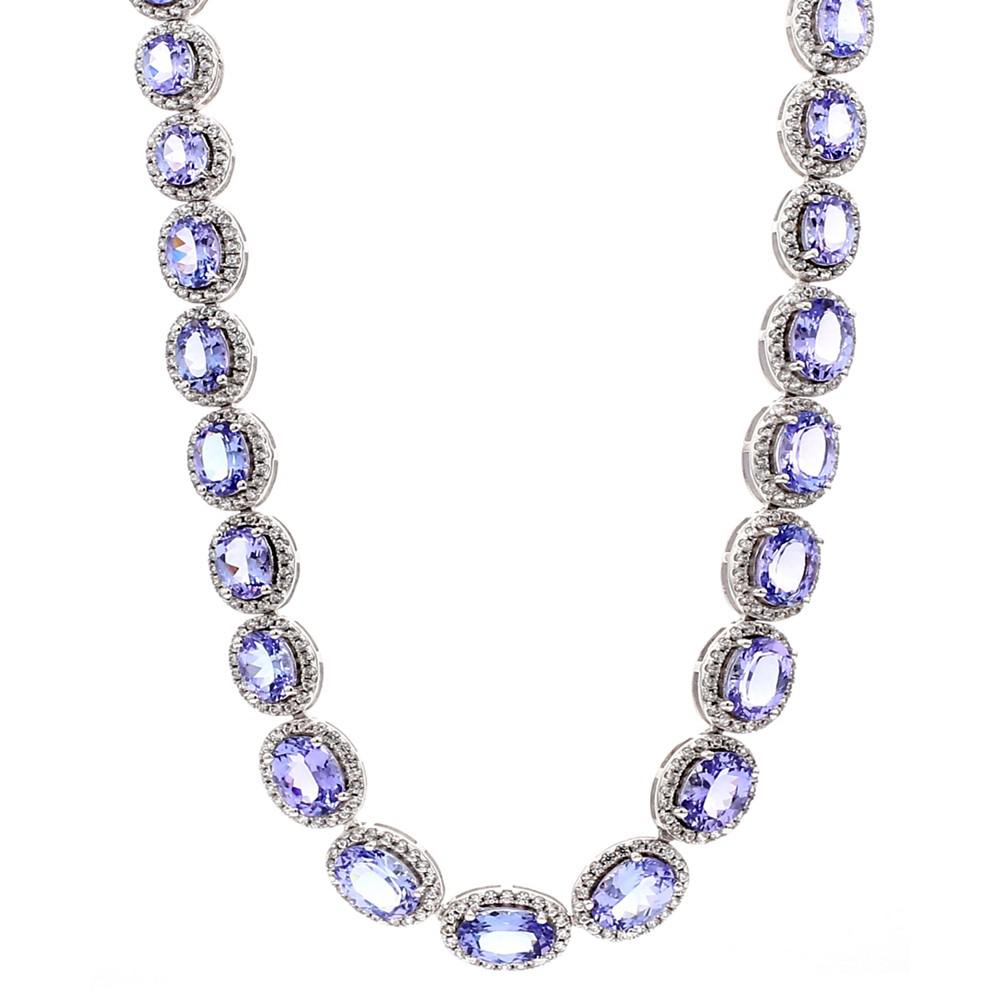 Multi-Stone Oval Link 18" Statement Necklace in 14k Gold-Plated Sterling Silver商品第1张图片规格展示