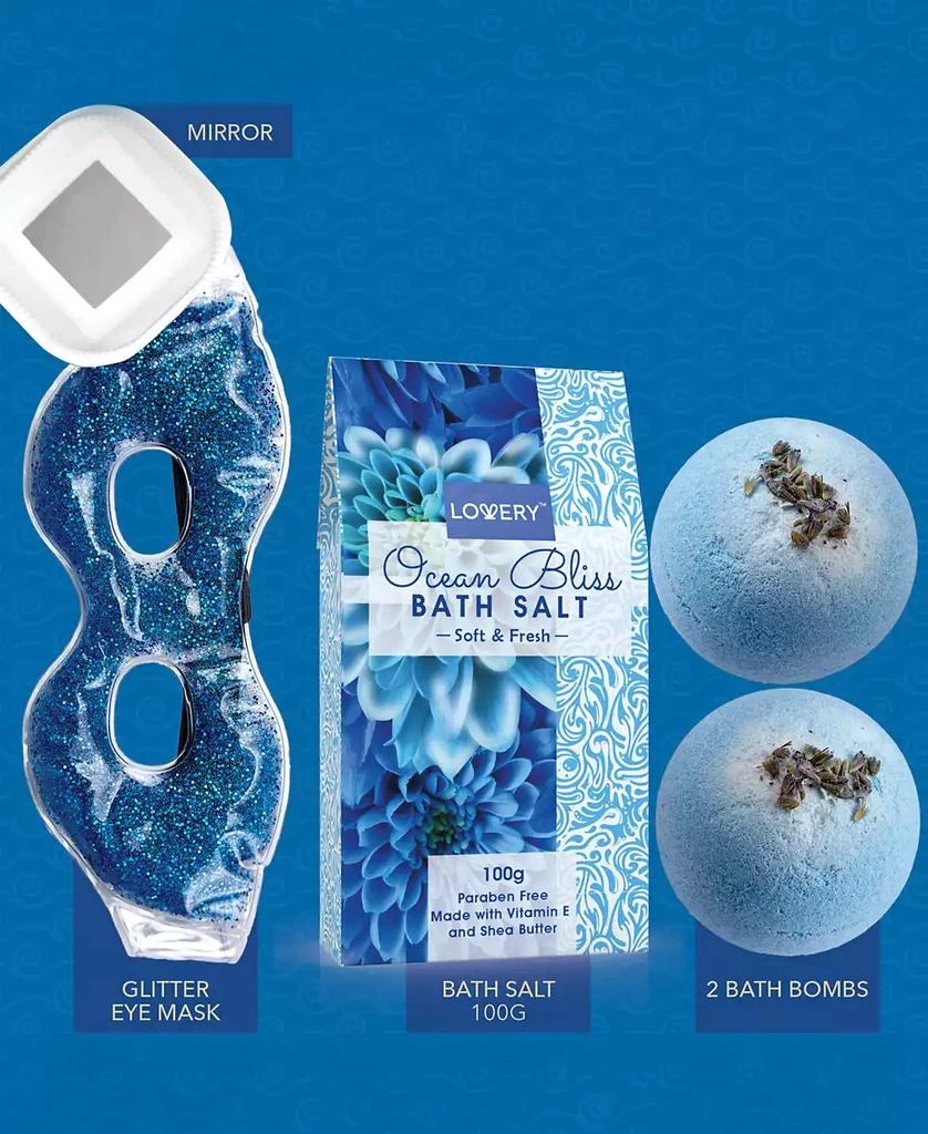 商品Lovery|Ocean Bliss Body Care Gift Set, Bath and Shower Essentials with Cosmetic Bag, 9 Piece,价格¥208,第2张图片详细描述