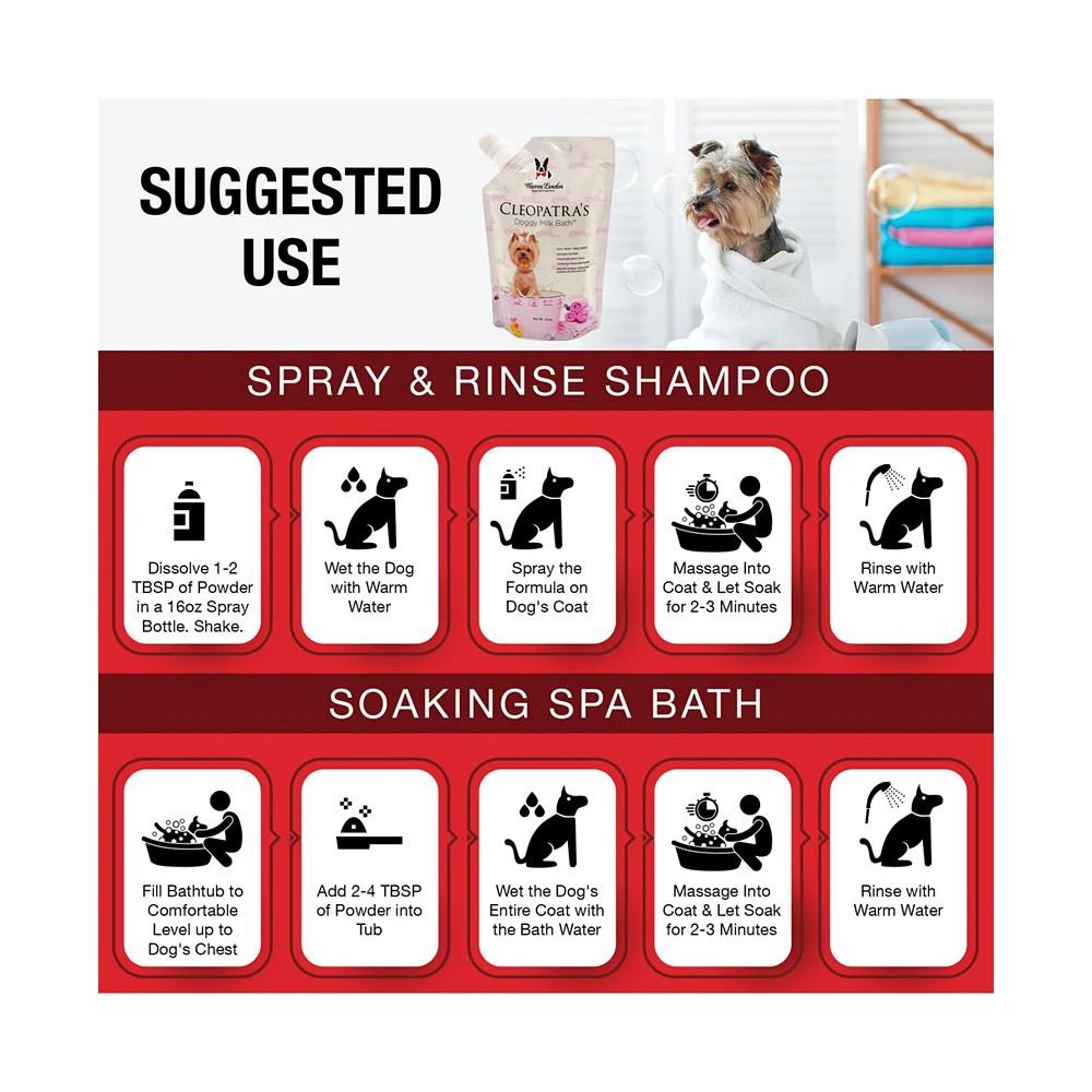 商品Warren London|Cleopatra's Doggy Milk Bath | Luxury Dog Shampoo & Spa Bath | Made In USA | 12oz,价格¥97,第3张图片详细描述