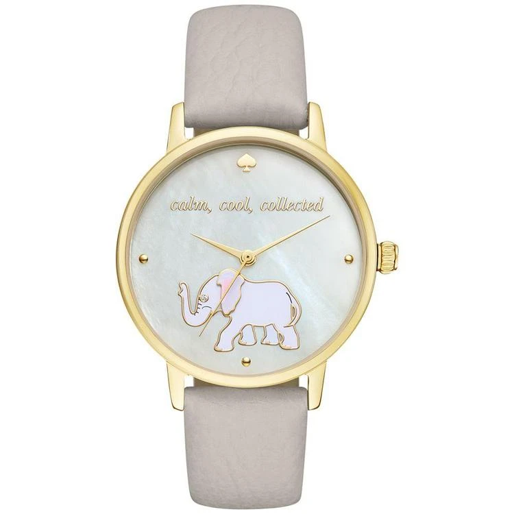 商品Kate Spade|Women's Metro Gray Leather Strap Watch 34mm KSW1208,价格¥1094,第1张图片