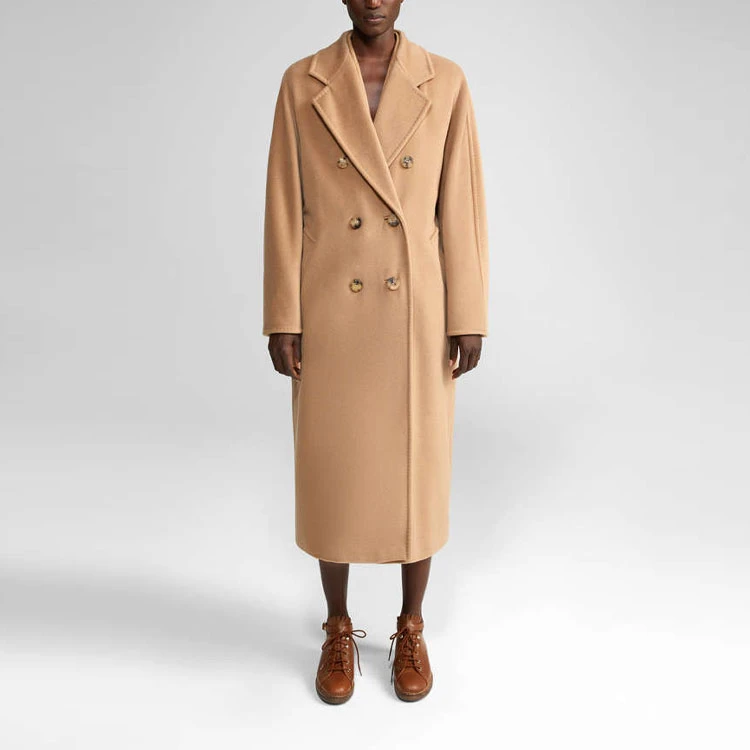 商品[国内直发] Max Mara|[预售3天]Madame系列 101801系列 经典款双面毛呢宽松排扣大衣 驼色,价格¥15675,第4张图片详细描述