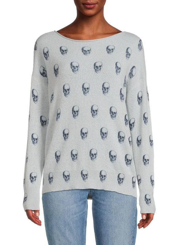 商品360 Cashmere|Gemma Skull Dropped Shoulder Cashmere Sweater,价格¥631,第1张图片