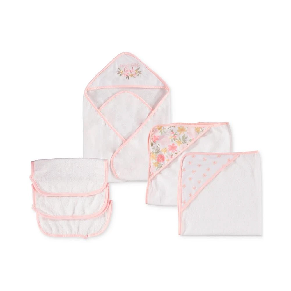商品Chickpea|Baby Girls Hooded Bath Towel and Washcloth, 6 Piece Set,价格¥45,第3张图片详细描述
