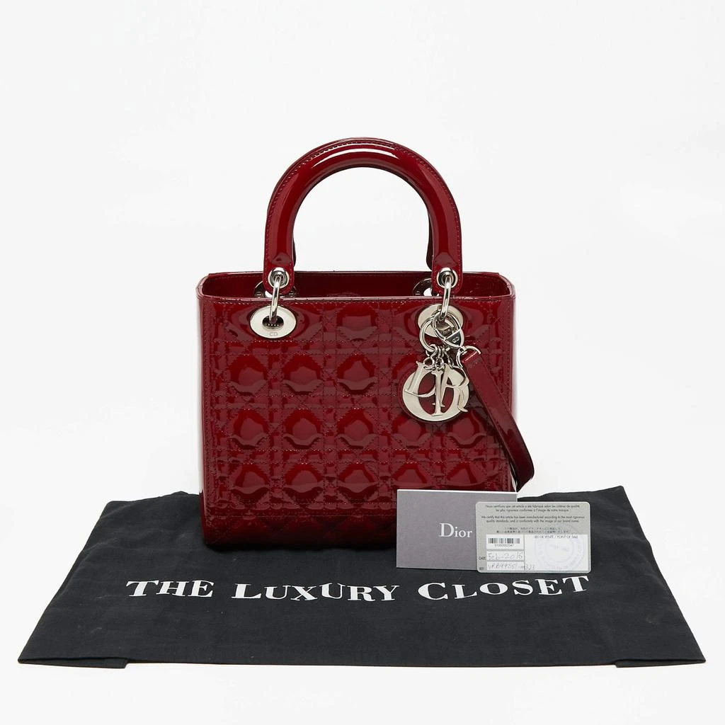 Dior Red Cannage Patent Leather Medium Lady Dior Tote 商品