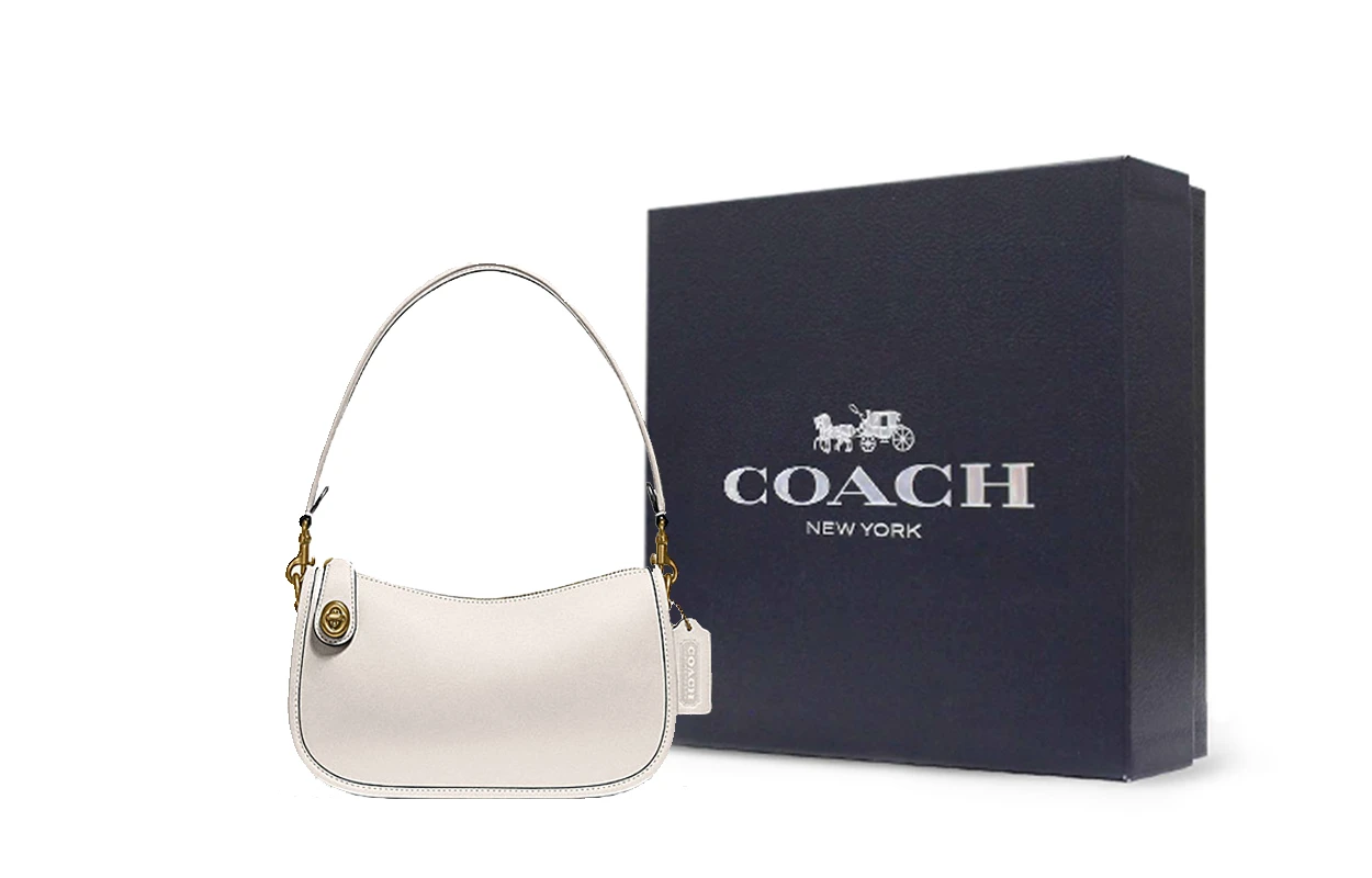 商品[国内直发] Coach|蔻驰 Swinger 23休闲拉链开合纯色 皮革 腋下包麻将包斜挎包单肩包 中号 女款 白色,价格¥1748,第7张图片详细描述