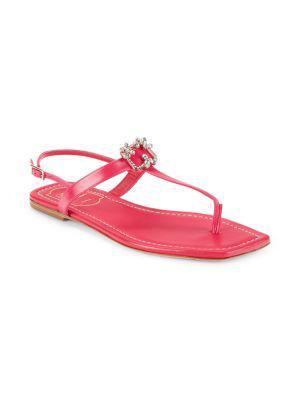 商品Roger Vivier|Brooch Leather Flat Sandals,价格¥2099,第2张图片详细描述