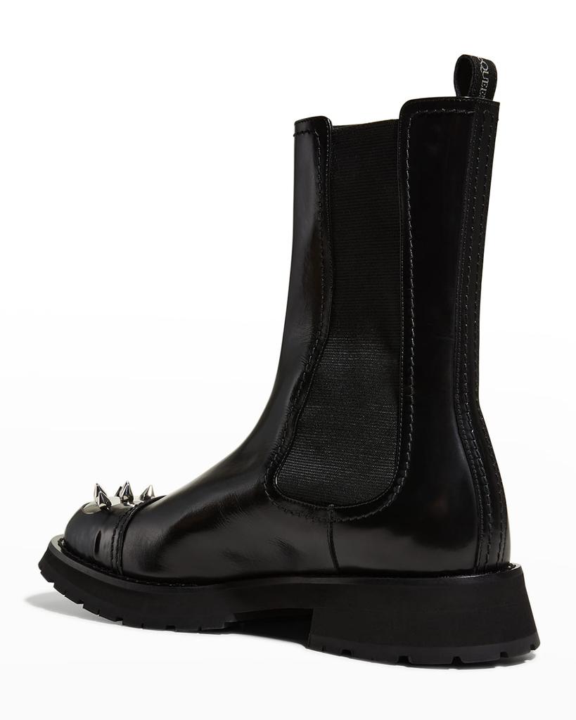 Men's Spike-Toe Leather Combat Boots商品第3张图片规格展示