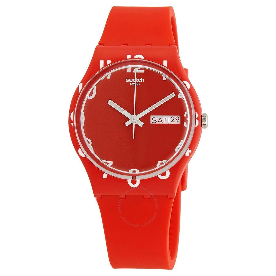 商品Swatch|Over Red Quartz Red Dial Red Silicone Unisex Watch GR713,价格¥410,第1张图片