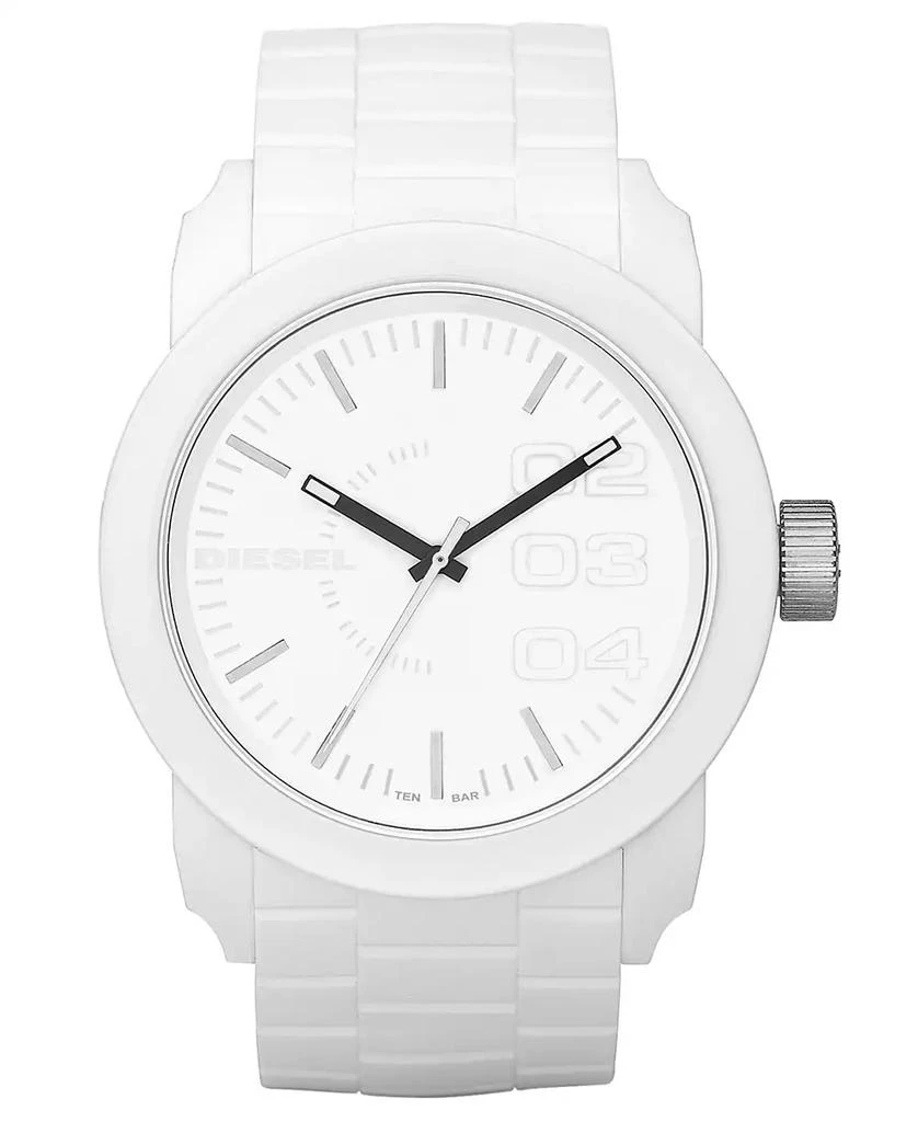 商品Diesel|Men's White Silicone Strap Watch 44mm DZ1436,价格¥963,第1张图片