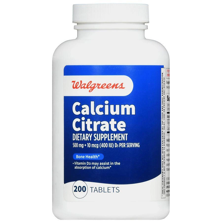 商品Walgreens|Calcium Citrate 500 mg Tablets (100 days),价格¥112,第2张图片详细描述