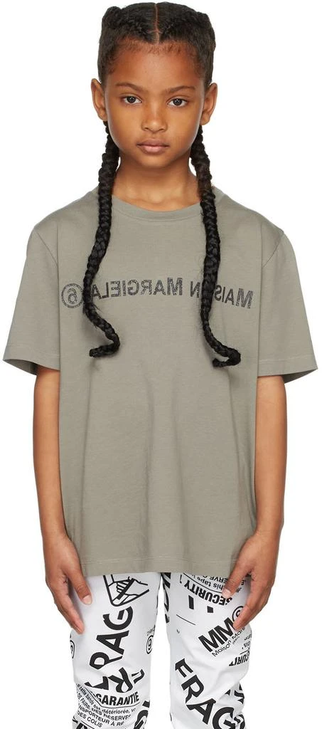 商品MAISON MARGIELA|Kids Gray Backwards Logo T-Shirt,价格¥480,第2张图片详细描述