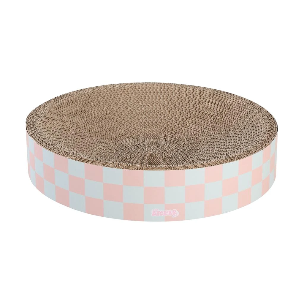 Nelson 20.13" Modern Cardboard Round Bowl Cat Scratcher with Catnip, Light Pink/Multi 商品
