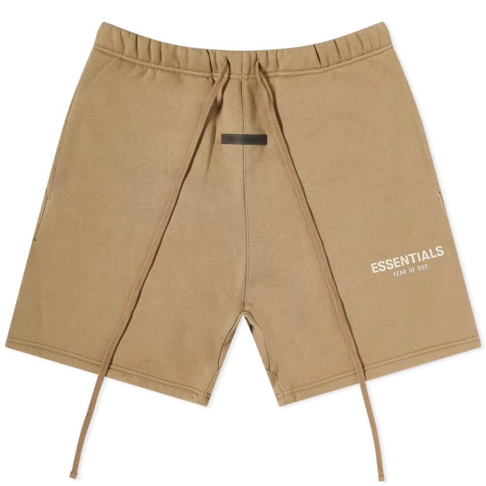 商品Essentials|Fear of God ESSENTIALS Logo Sweat Short - Oak,价格¥595,第1张图片