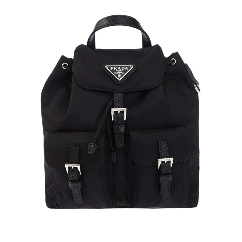 商品Prada|PRADA  黑色棉女士双肩包  1BH029-V44-F0002,价格¥9212,第1张图片