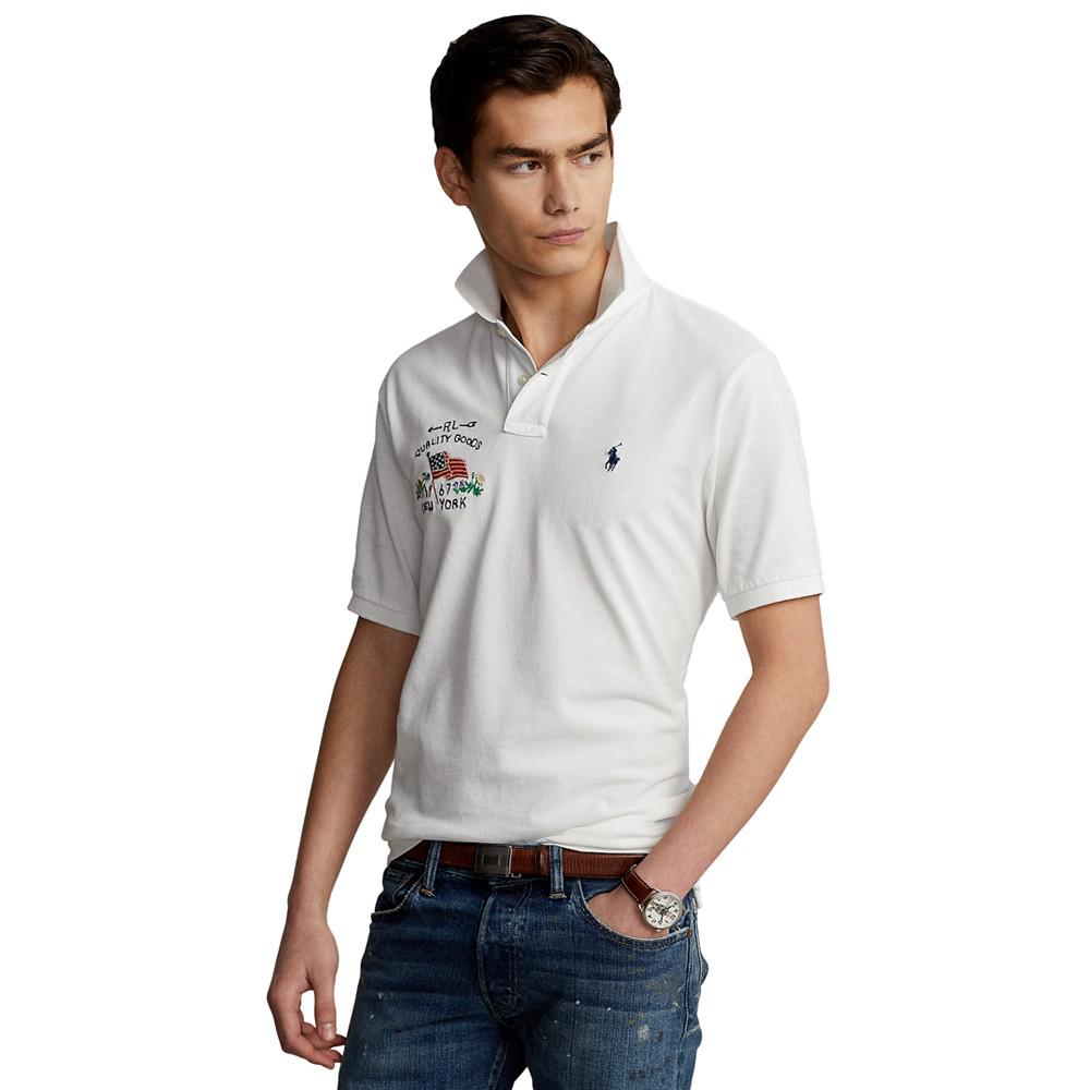 Men's Classic-Fit Flag Mesh Polo Shirt商品第1张图片规格展示