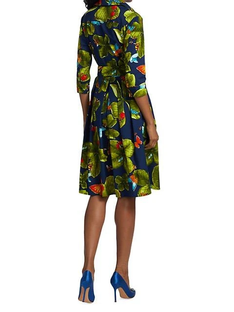 商品SAMANTHA SUNG|Audrey Bug Print Quarter-Sleeve Shirtdress,价格¥2047,第5张图片详细描述