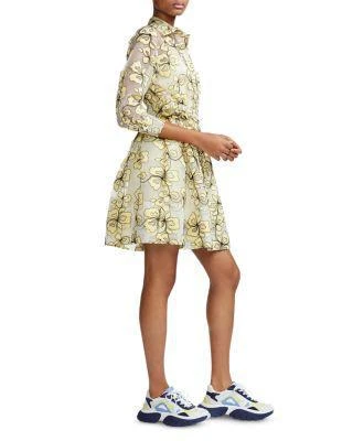 商品Maje|Reality Floral-Embroidered Organza Shirt Dress,价格¥1650,第2张图片详细描述