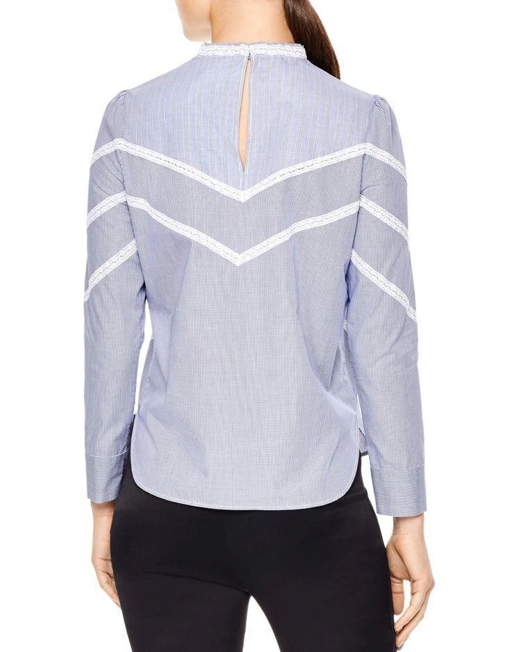 商品Sandro|Suzan Lace-Inset Cotton Top,价格¥1444,第2张图片详细描述