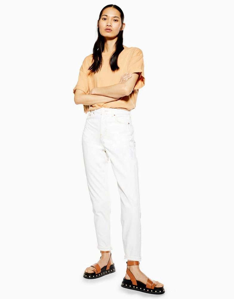 商品Topshop|Topshop Original Mom jeans in off white  - WHITE,价格¥309,第4张图片详细描述