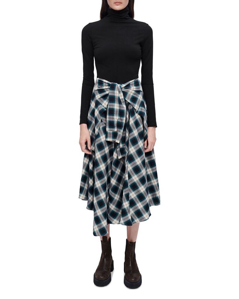 商品Maje|Raprisera Tie Front Flannel Dress,价格¥3341,第1张图片