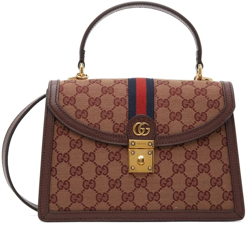 商品Gucci|Burgundy Small GG Ophidia Top Handle Bag,价格¥20955,第1张图片