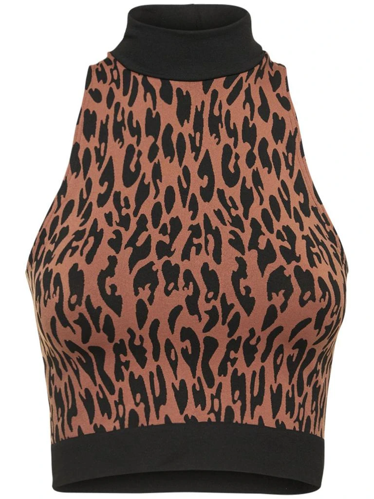 商品Wolford|Leopard Print Stretch Tech Top,价格¥1303,第1张图片