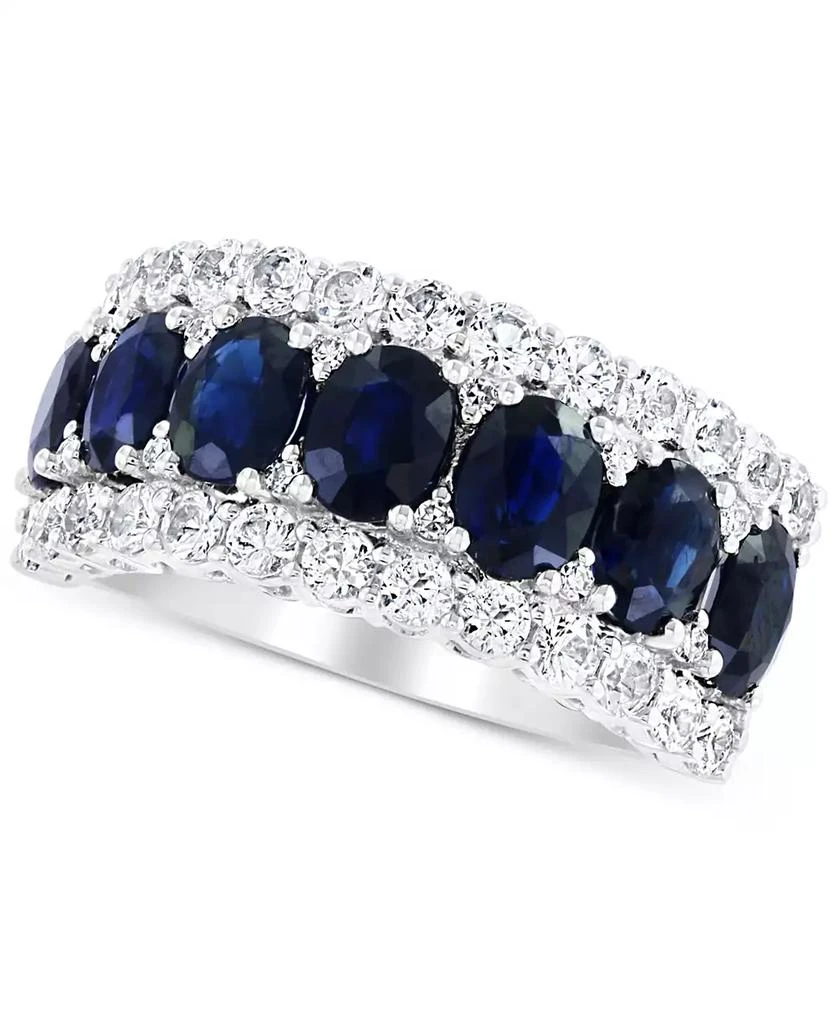 商品Effy|EFFY® Blue & White Sapphire Ring (3-1/2 ct. t.w.) & Diamond (1/20 ct. t.w.) in 14k White Gold. (Also available Emerald and Pink Sapphire),价格¥27551,第3张图片详细描述