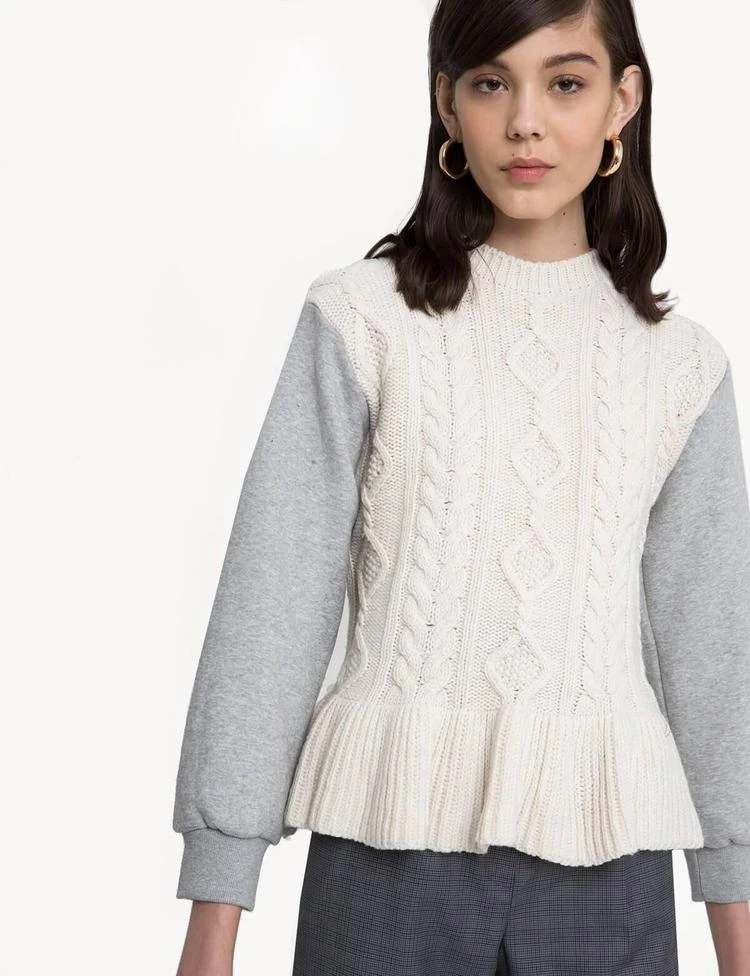 商品Pixie Market|Siena Cable Knit Sweatshirt Sleeve Top,价格¥864,第1张图片