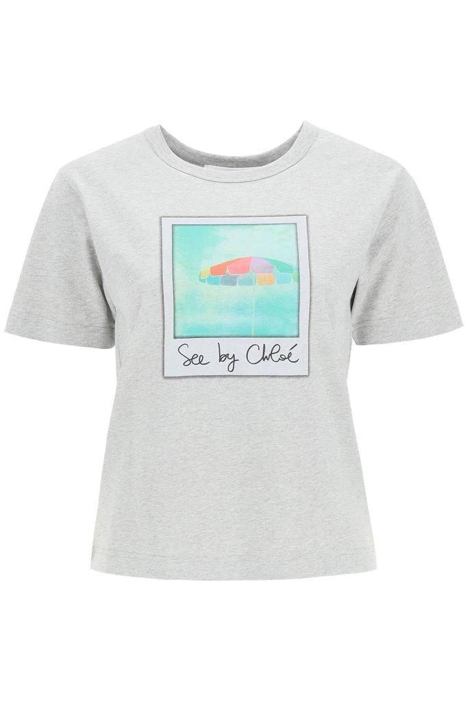 商品See by Chloé|BICOLOR T-SHIRT WITH PRINT,价格¥383,第1张图片