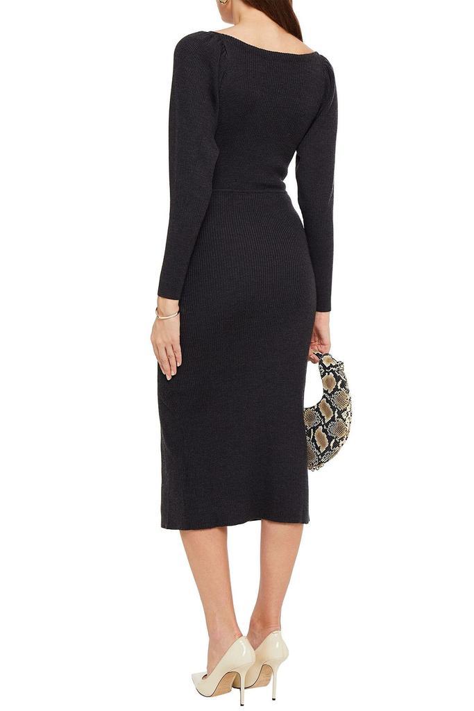 商品Sandro|Madine button-embellished mélange ribbed-knit midi dress,价格¥1574,第5张图片详细描述