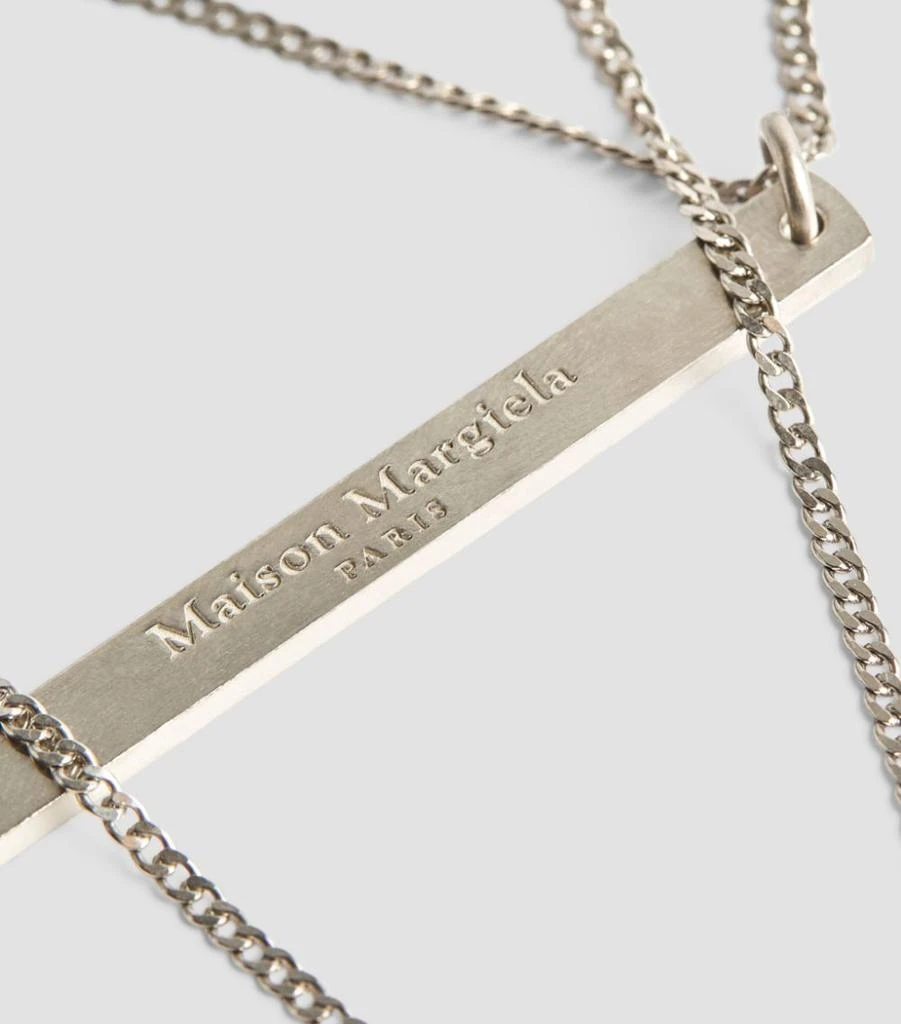 商品MAISON MARGIELA|Sterling Silver Logo Pendant Necklace,价格¥3212,第5张图片详细描述