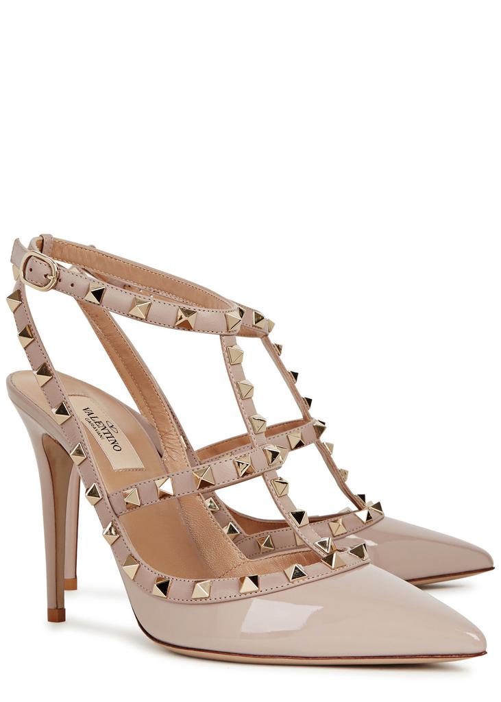 Valentino Garavani Rockstud 100 blush patent leather pumps商品第2张图片规格展示