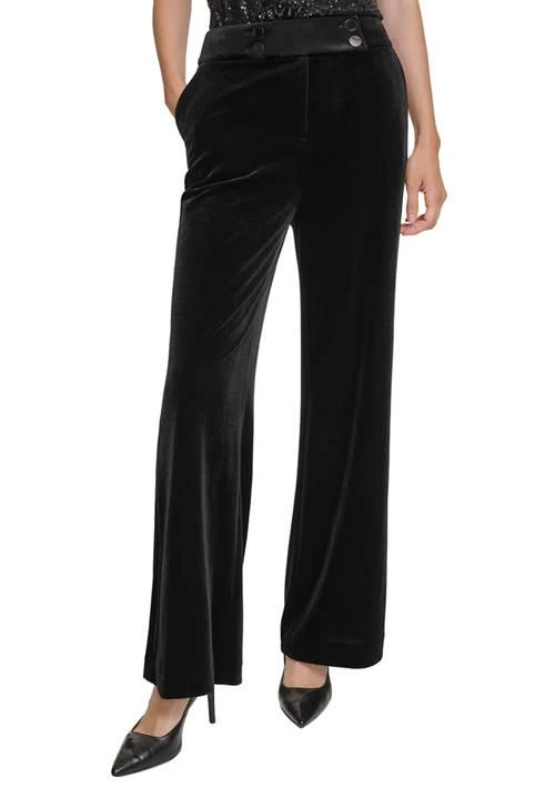 商品Calvin Klein|Klein Womens Velvet Wide Leg Pants,价格¥247,第1张图片