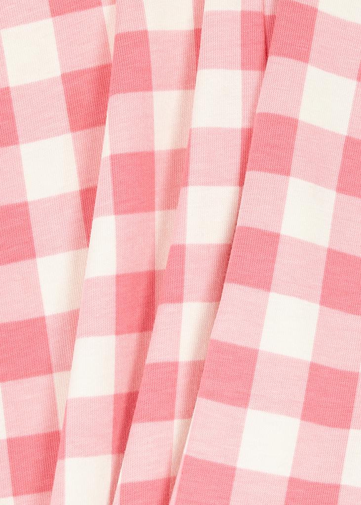 KIDS Pink gingham stretch-cotton leggings商品第2张图片规格展示