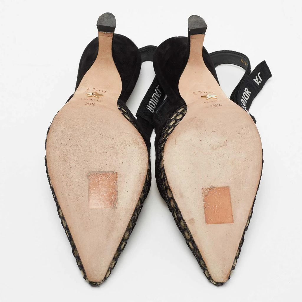 Dior Black Net and Suede Trim J'Adior Slingback Pumps Size 36.5 商品
