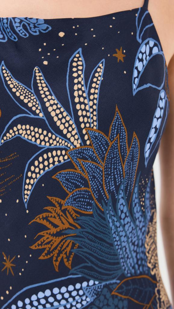 farm rio night jungle slip maxi dress FARM Rio Night Jungle Navy Blue Slip Dress