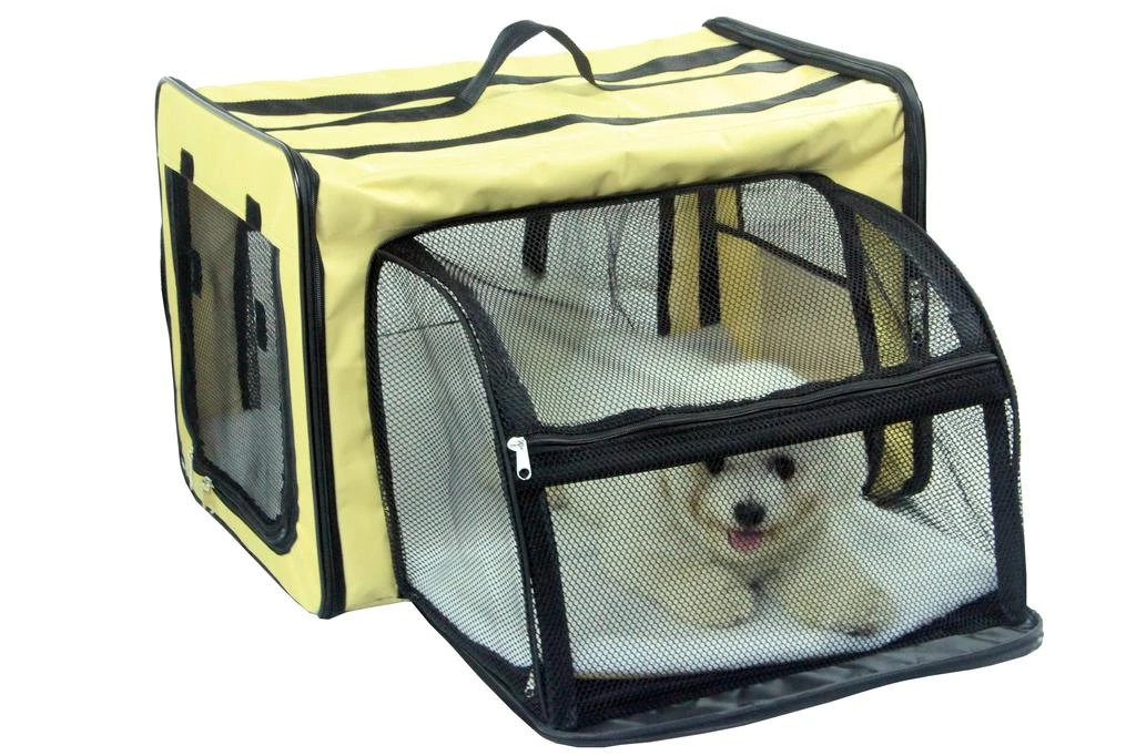 商品Pet Life|Pet Life  'Capacious' Dual-Sided Expandable Spacious Wire Folding Collapsible Lightweight Pet Dog Crate Carrier House,价格¥485,第2张图片详细描述