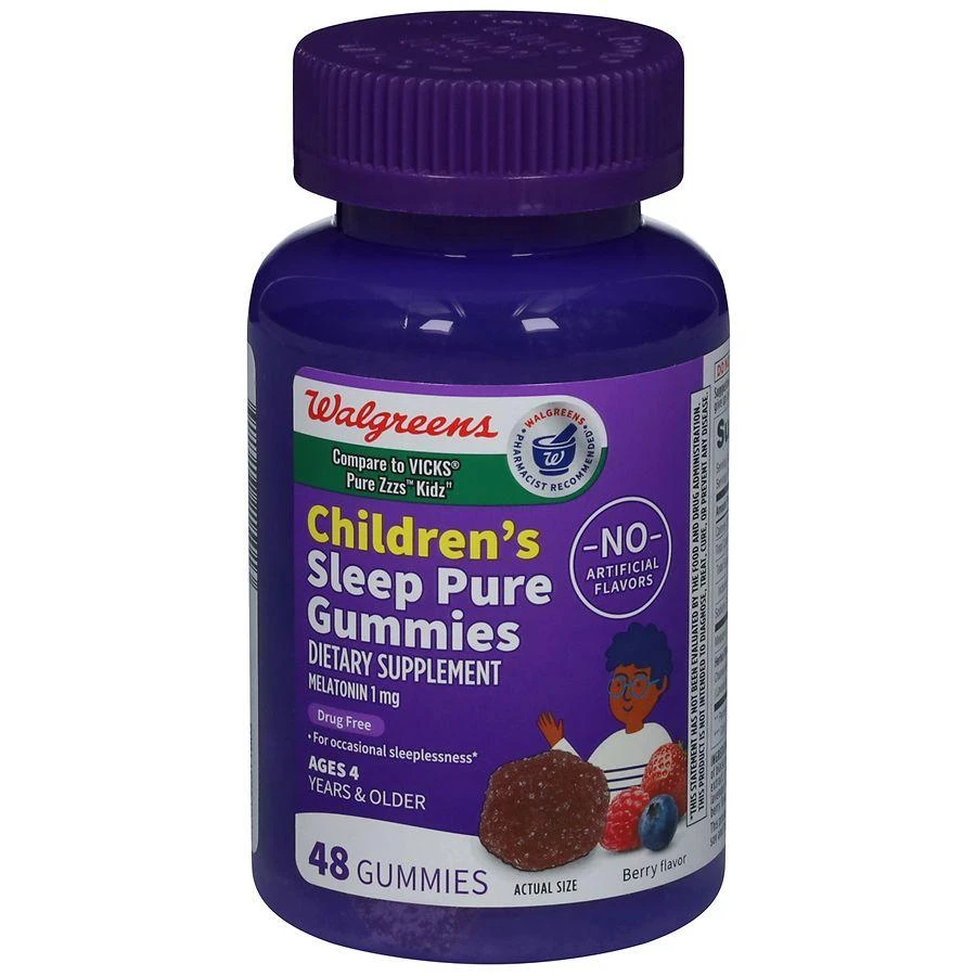 商品Walgreens|Children's Sleep Pure Gummies Melatonin 1 mg Berry,价格¥112,第1张图片