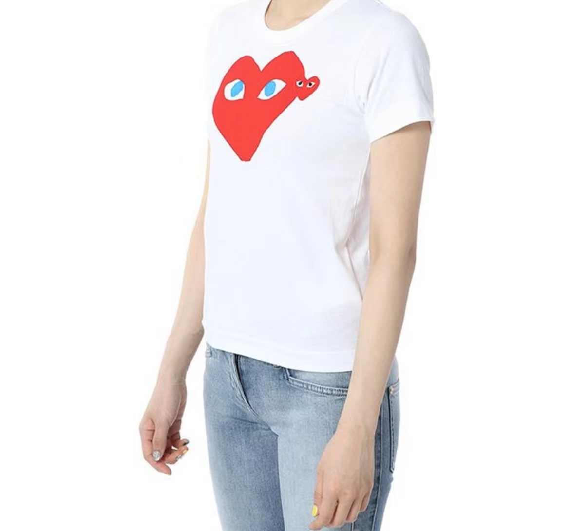 红色爱心短袖男女款AZ-T085-051（澳门仓发货）商品第5张图片规格展示