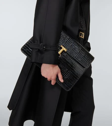 商品Tom Ford|Croc-effect leather portfolio,价格¥12996,第2张图片详细描述